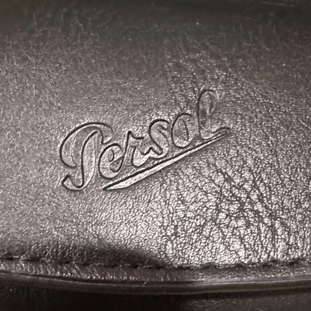Persol Black Leather Case with Embossed Logo